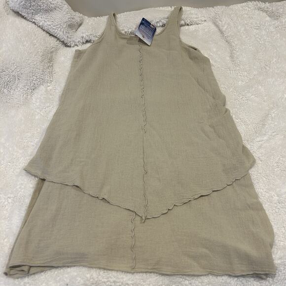 Sea Breeze of CA Womens Swim Coverup Large Tan/Beige‎ Cotton Beach USA - Picture 2 of 7